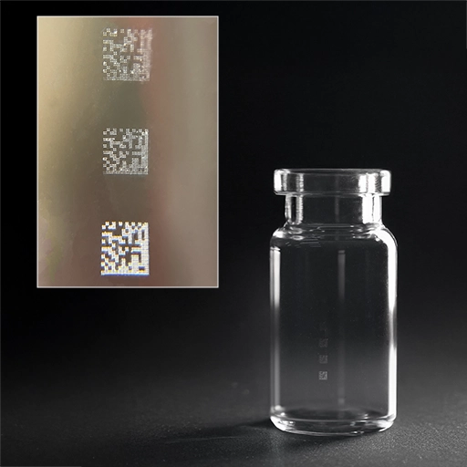 Direct marking on glass primary package