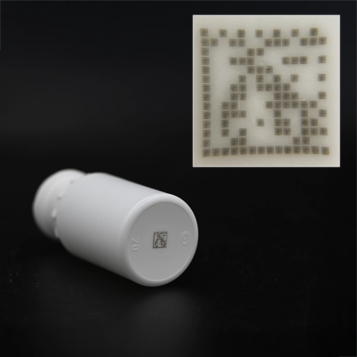 Unique datamatrix on PE Polymer container